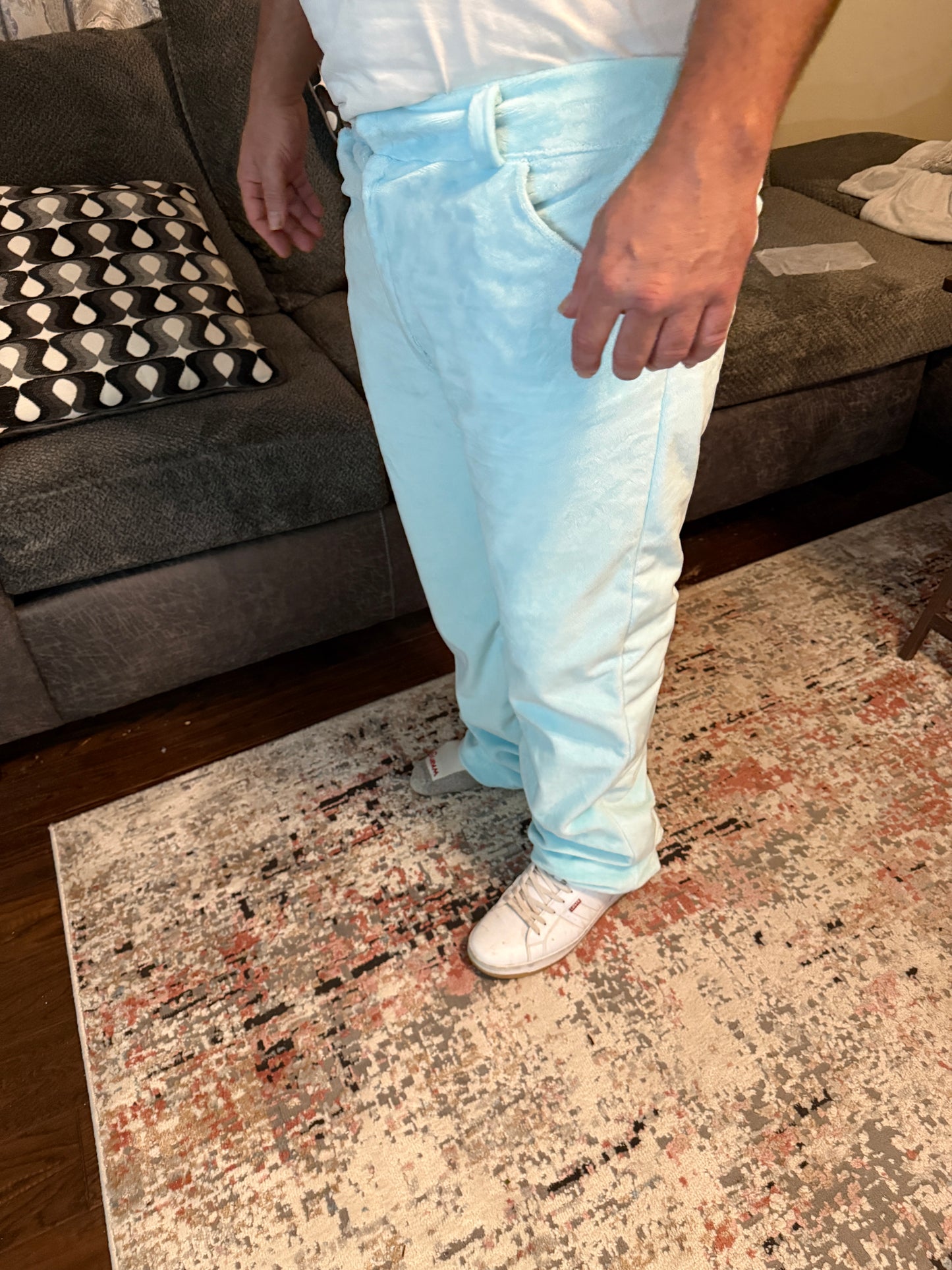 Blue Plush Lounge Pants.